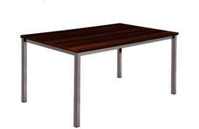 Evolve Large Chrome Dining Table - Walnut Veneer